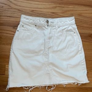 White jean mini skirt